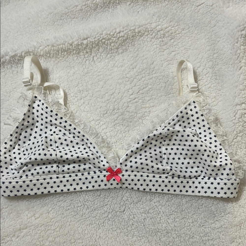 Victoria's Secret White and Blue Bralette Intimates